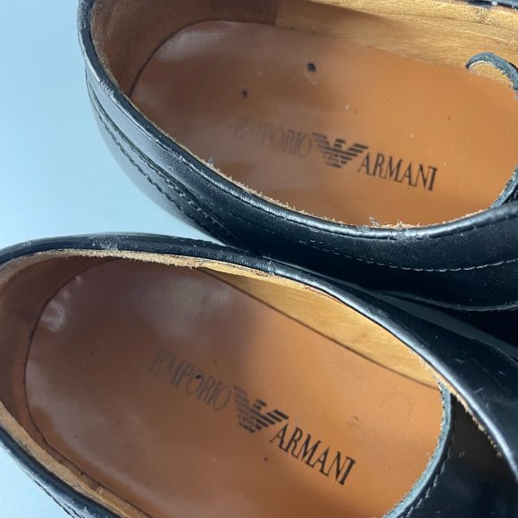 Emporio Armani Black Leather Men\'s Shoes, Size 43 main image 10